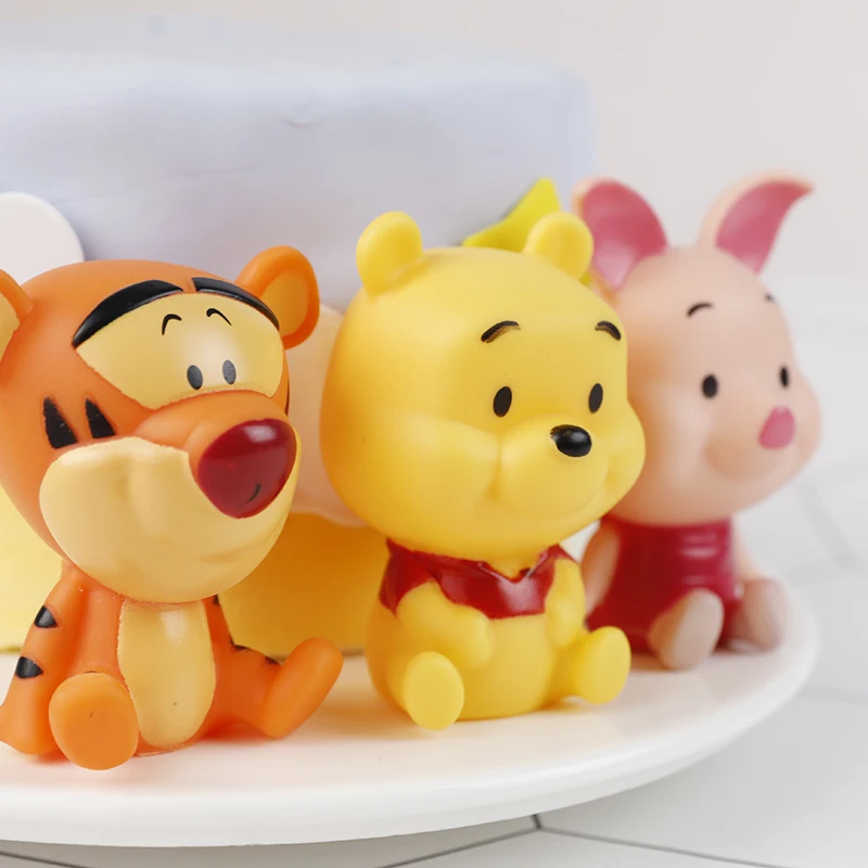 Cute Cartoon pink pig tiger and yellow bear Happy Birthday Cake Topper Decoration for Party Supplies Boy Girl Baking Love Gifts |