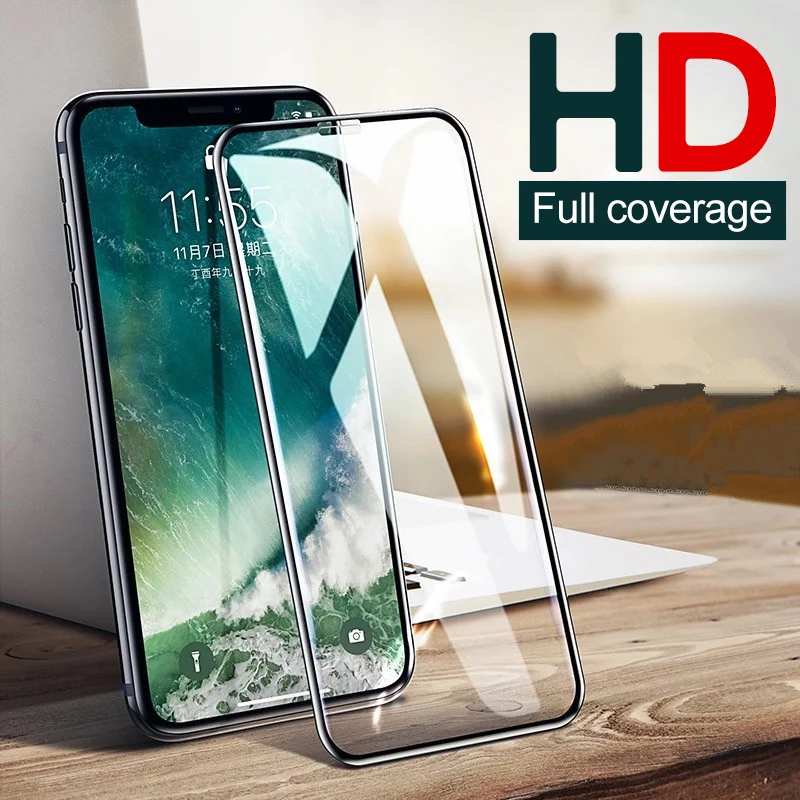 Защитное стекло для iPhone 11 Pro 5 8 XR XS MAX 7 Plus полное покрытие закаленное 2019 X пленка |