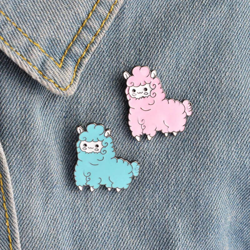

Fashion Cartoon Sheep Brooch for Women Alloy Hat Enamel Bag Shirt Pins Broches Badge Pines Metalicos Jewelry Brosche Accessories