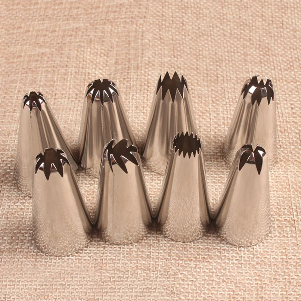 

Big Size Russian Pastry Icing Piping Nozzles Stainless Steel Decorating Tip Cake Cupcake Decorator Rose Free shipping