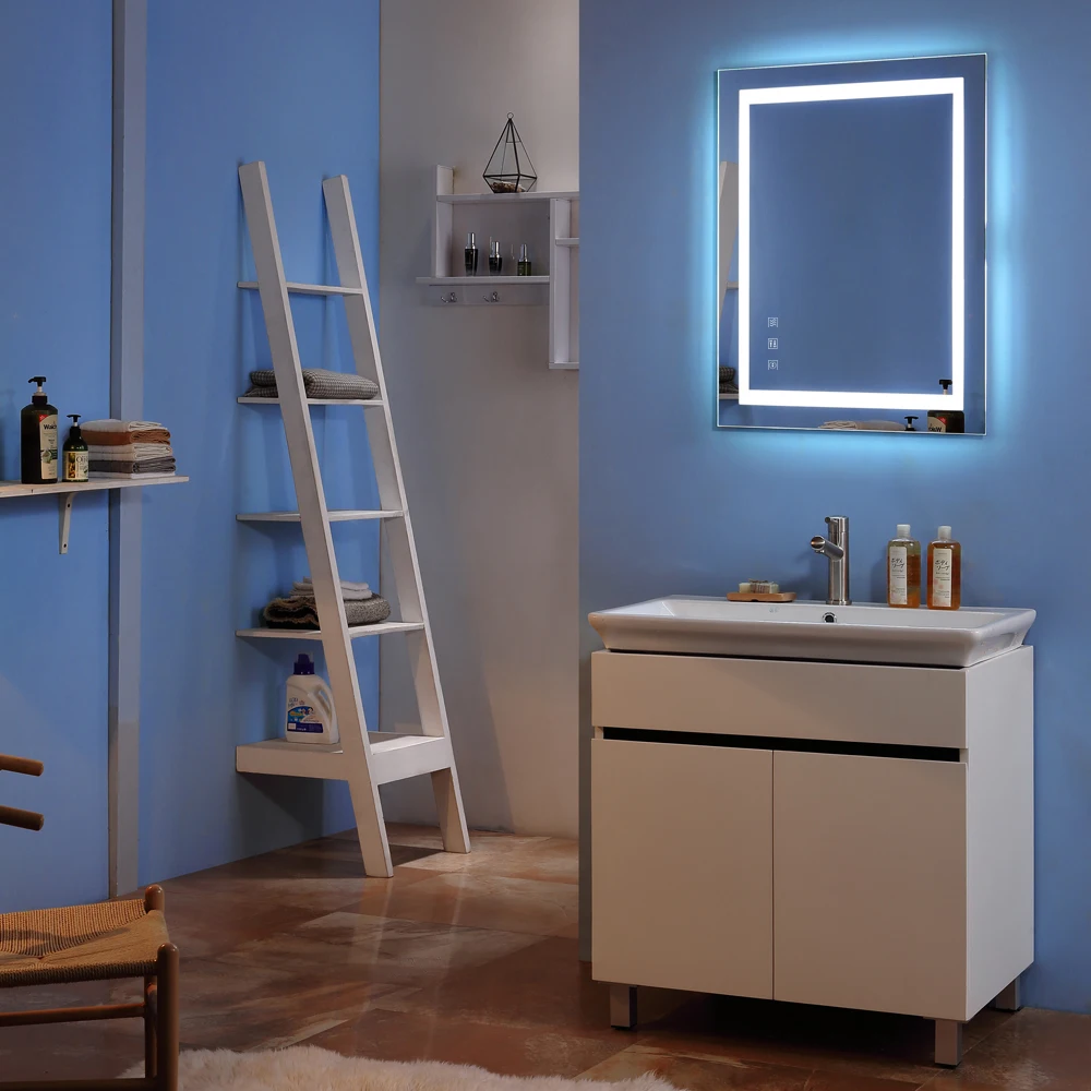 

28"x20" Lighted Bathroom Wall Mounted Led Mirror, Backlit Bathroom Vanity Mirror for Home and Hotel Use IP67 Waterproof Mirror