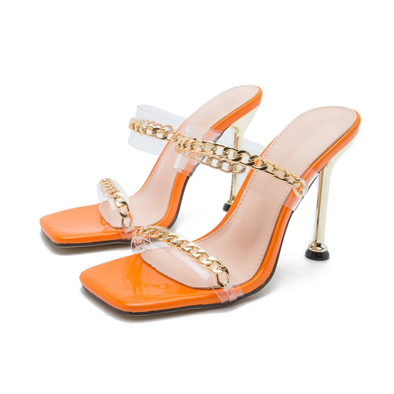 

Women Sandals Brand Fashion Ladies 11cm Open Toe High Heels New SummerLadies Casual Slippers Female flip flops plus size 35-42