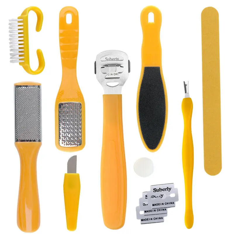 

10 в 1 Profashional педикюр набор инструментов для ногтей ног забота, отшелушивание кожи Инструмент Педикюр Набор для ухода за ногами для Для женщи...