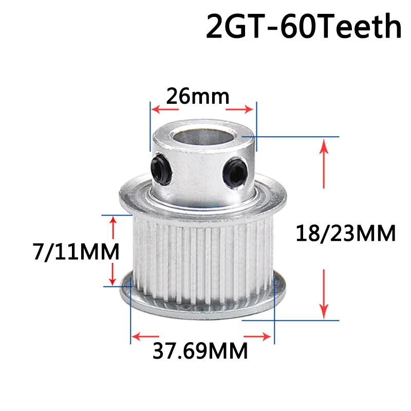 GT2 60 Tooth Timing Pulley synchronous Wheel Bore 5/6/6.35/7/8/10/12/14/15mm Aluminum Gear Teeth Width | Обустройство дома