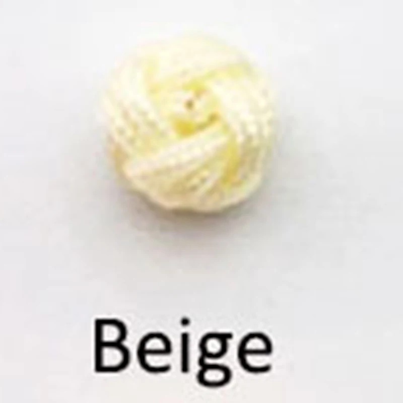 Beige 100 шт 5x6 мм веревка бусина-пуговица красочные китайские ананасовые узлы тканый браслет с оплеткой и застежкой кисточкой крышка DIY Изготовление ювелирных изделий 430 - Цвет: Beige