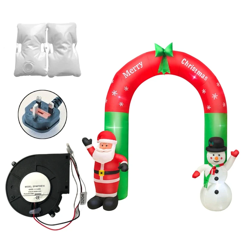 

Christmas Inflatable LED Light Santa Snowman Arch Decoration Blow up Outdoor Toy DXAD