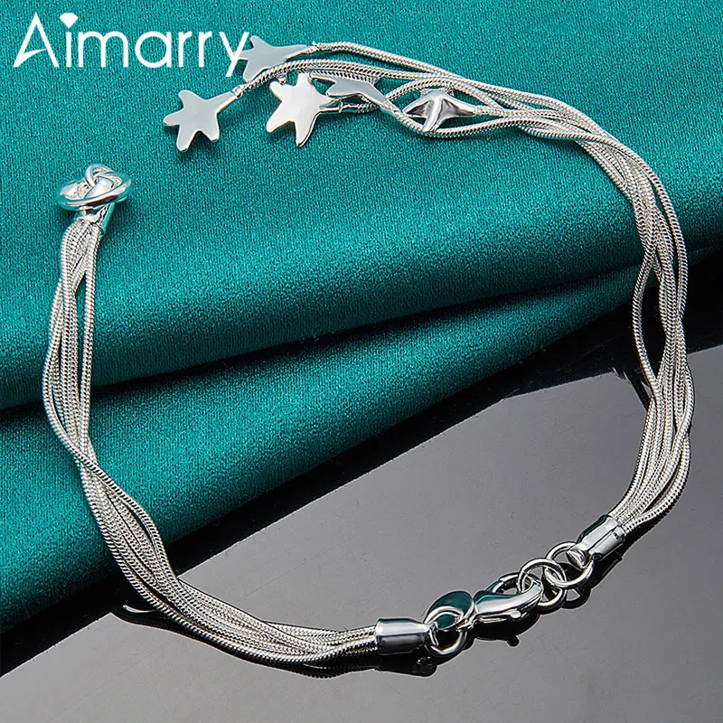 

Aimarry 925 Sterling Silver Fashion Jewelry Starfish Snake Chain Bracelet For Women Party Engagement Wedding Gifts