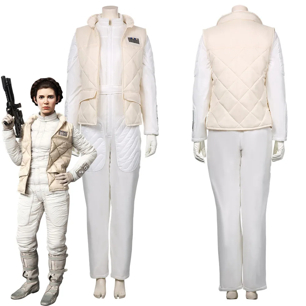 

Star cosplay Wars Leia Organa Solo Cosplay Costume Jumpsuit Vest Outfits Halloween Carnival Suit