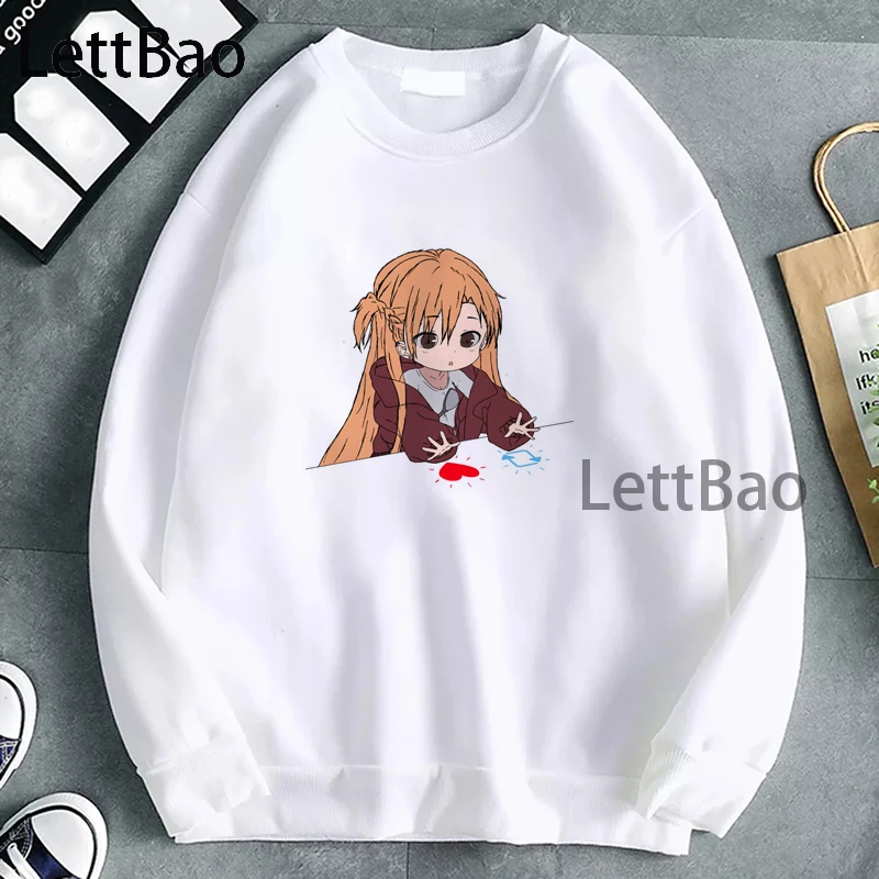 

Толстовки с капюшоном Sword Art Online, осенне-зимние женские толстовки, свитшоты, Женская/мужская одежда с длинным рукавом, кавайный пуловер, топы