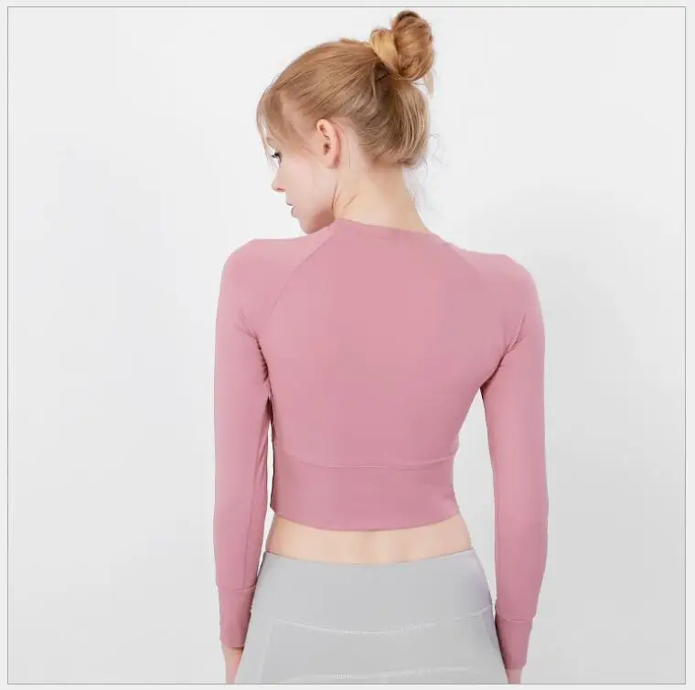 

Sexy Yoga Quick dry Long Sleeve T-Shirt Women Running T-Shirt Female Gym Fitness Training T-Shirt
