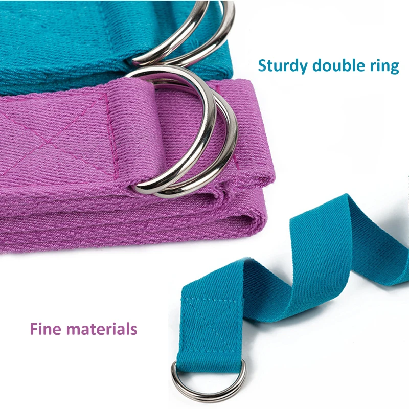 Эластичный ремень для йоги разноцветный с D образным кольцом фитнес упражнения