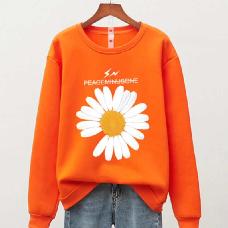 Print Sunflower Tops for Women Sweatshirt Spring Autumn Vintage Harajuku Female Crewneck Sweetshirts Casual Pullover Hoodie