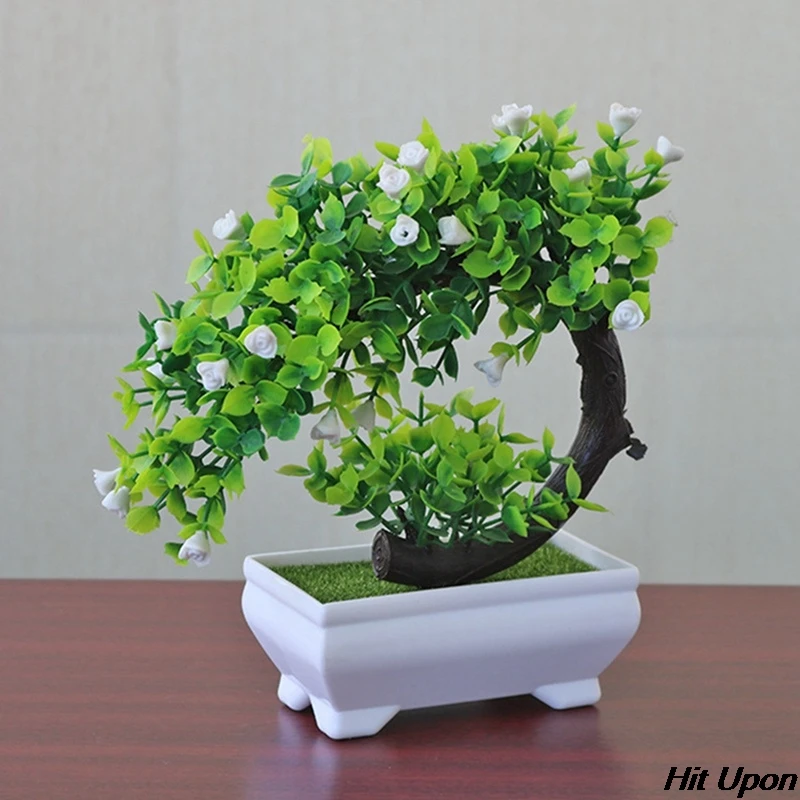 

Artificial Plants Potted Bonsai Green Small Tree Plants Fake Flowers Potted Table Ornaments For Home Garden Party Hotel Decor