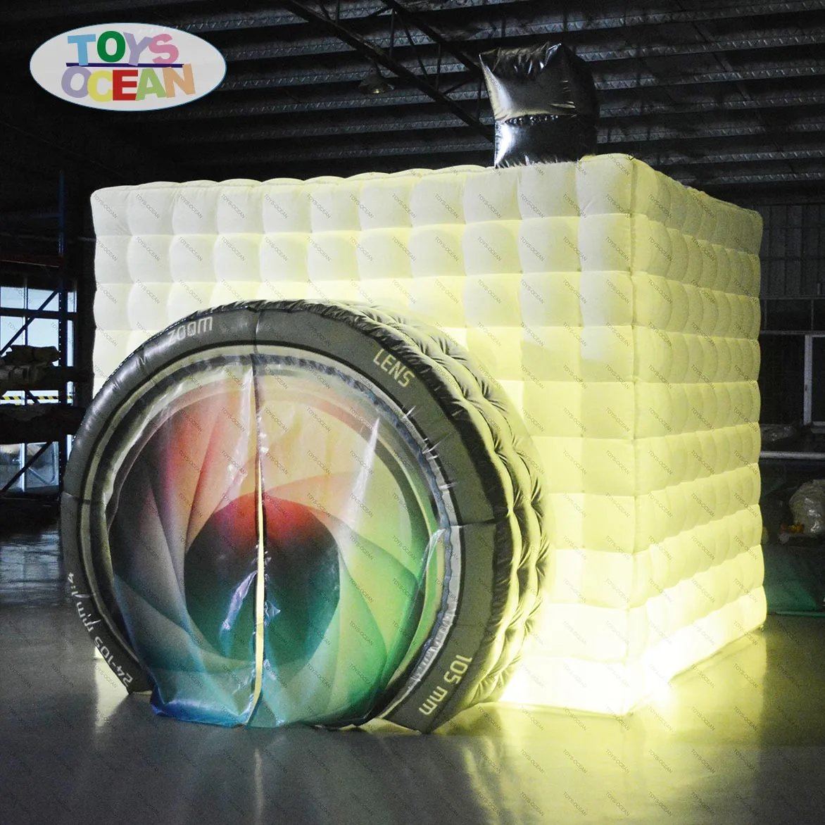 Надувная фотобудка с дизайном камеры надувная палатка свадебная камера белая