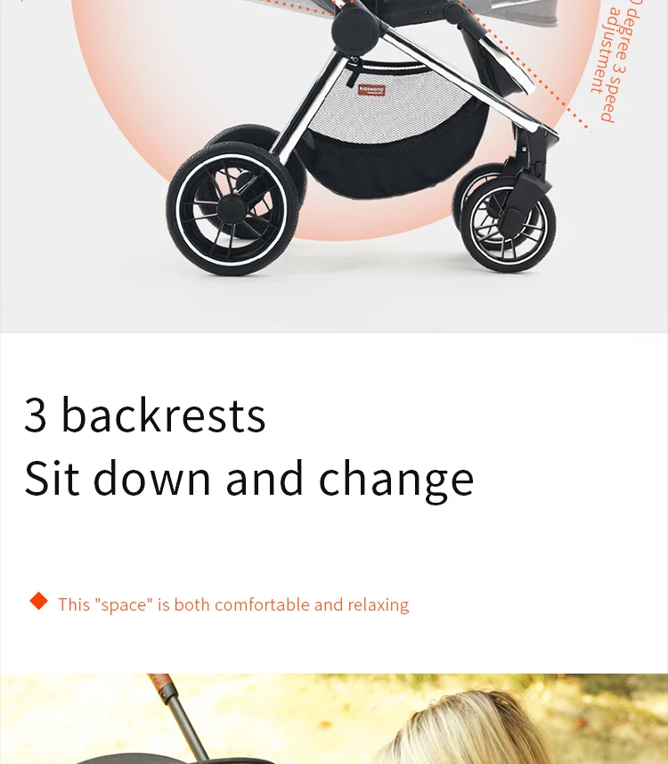 Роскошная детская коляска Babyfond 2 в 1 с высоким пейзажем, двусторонняя детская коляска, может сидеть в двух направлениях, корзина для сна, детская коляска