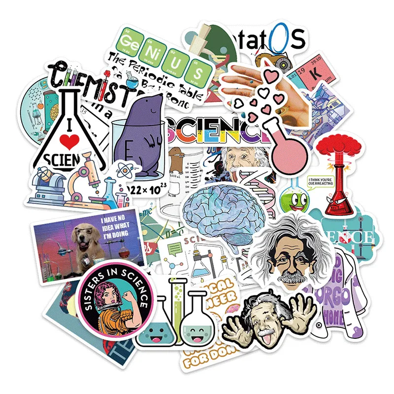 50 шт. лабораторные граффити наклейки s Эйнштейн креативные Веселые чемодан
