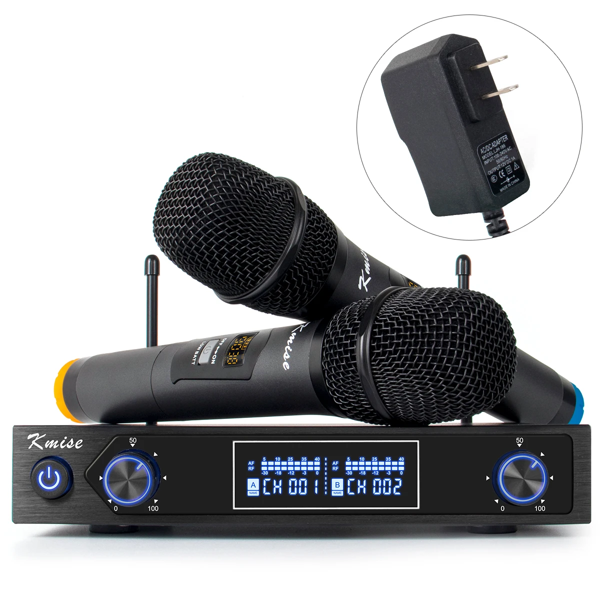 

Kmise UHF Wireless Microphone System Dual Channel Cordless Handheld Mic Set