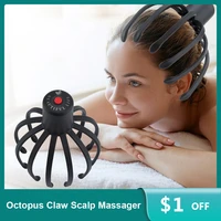 electric octopus claw scalp massager stress relief therapeutic head scratcher hair stress relief hands free usb rechargeable