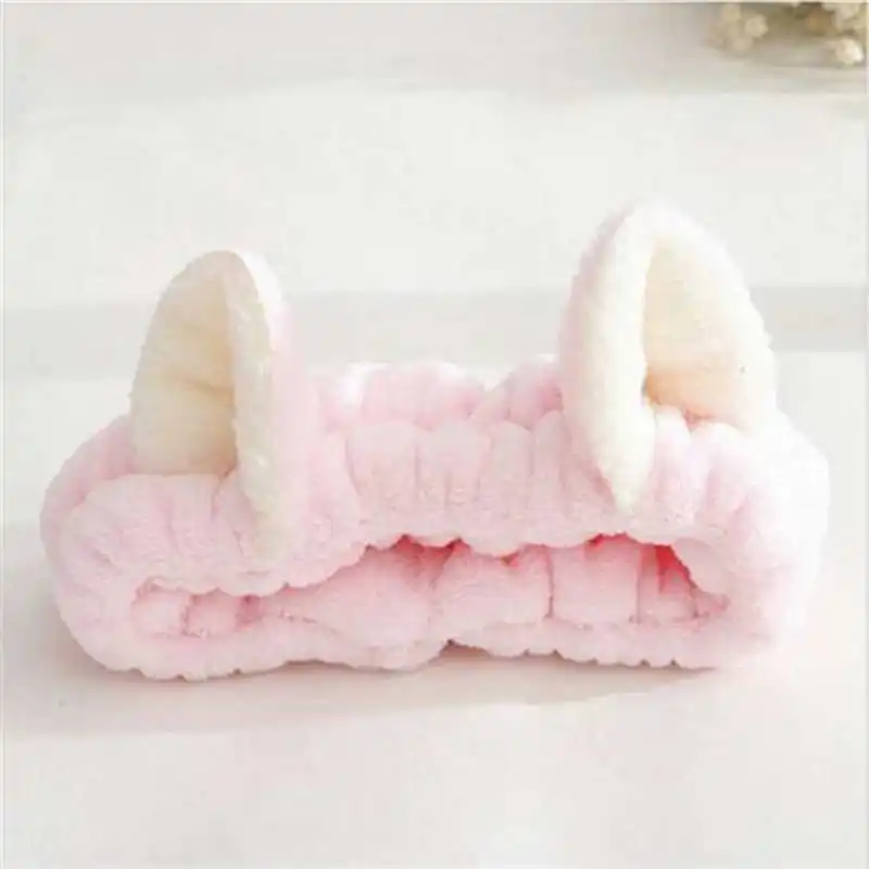 

2020 New Cat Ears Fleece Wash Face Bow Hairbands For Women Girls Headbands Headwear Hair Bands Turban Hair Accessories