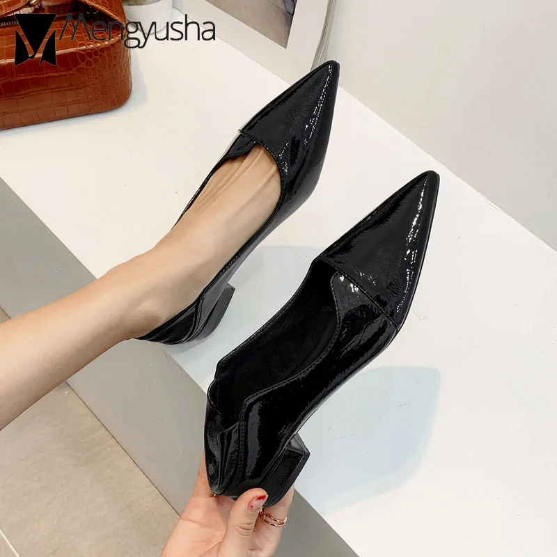 2019 дизайнерские тонкие туфли женская обувь из лакированной кожи на плоской