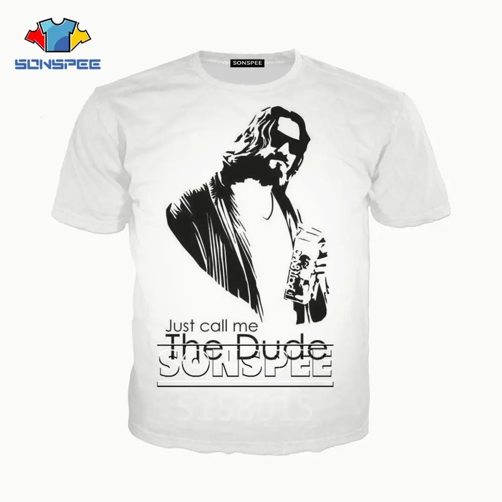 3 SONSPEE The Big Lebowski Harajuku 3D печатных мужчин и женщин одежда Хип Хоп футболка унисекс короткий рукав Уличная пуловер XK117c - Цвет: 3