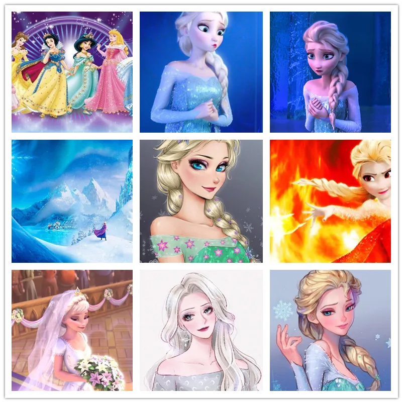 

5D DIY Diamond Embroidery Disney Cartoon Princess Girl Mosaic Diamond Painting Full Square Daimond-painting Kid Gift Home Decor
