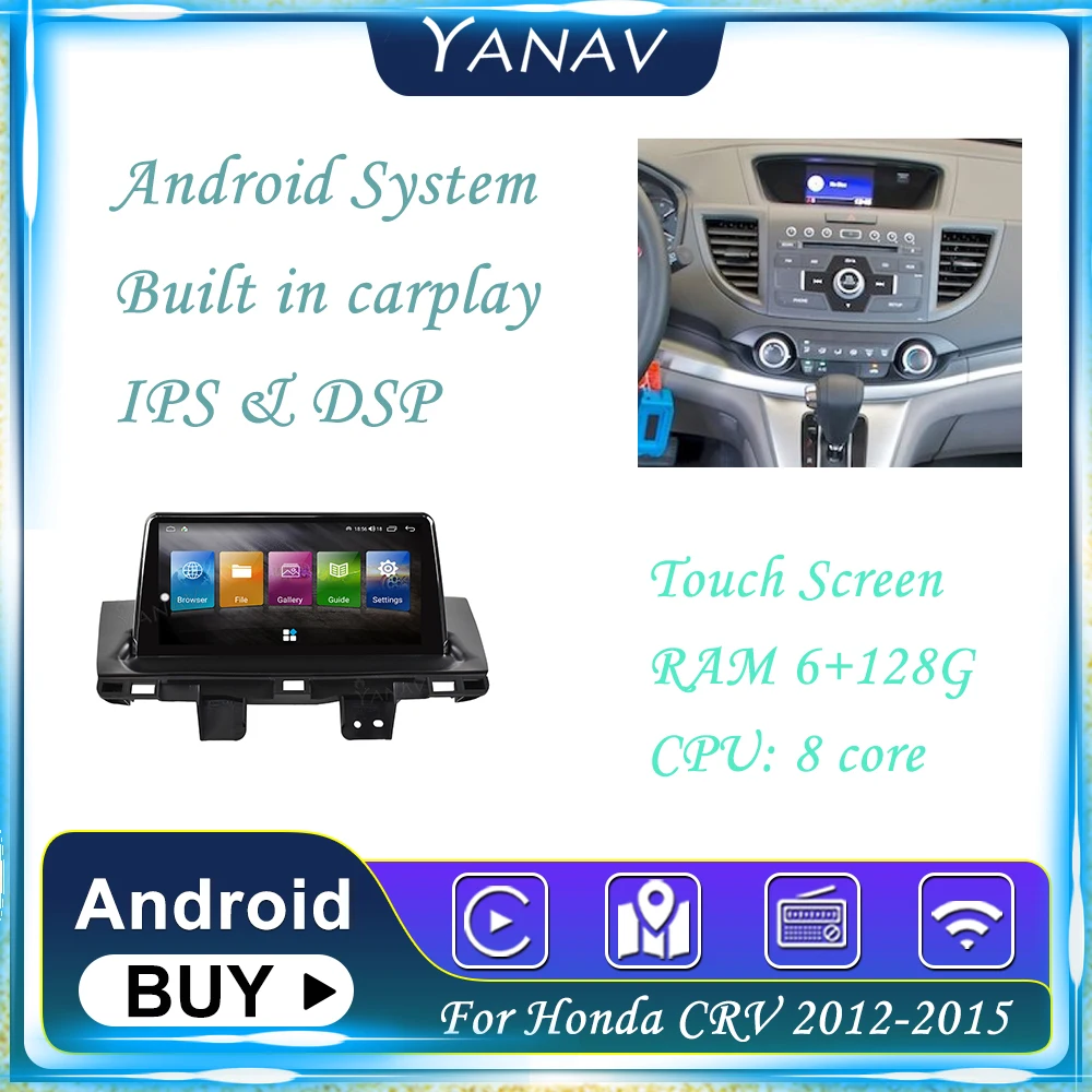 

Car Radio Android Built in carplay For Honda CRV 2012-2015 Head Unit GPS Navigation Auto Stereo Receive Multimedia MP3 Player