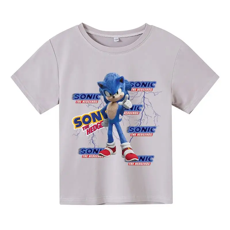 

Summer Children's Cartoon Anime Hedgehog play Cotton Kids t-shirt Short-Sleeved Boys and Girls Casual Cute T-shirt Baby tee Tops