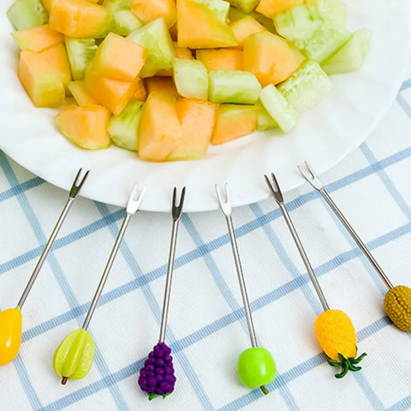 Для закуски фруктовых салатов десертов мини вилки 6 шт./компл. небольшие