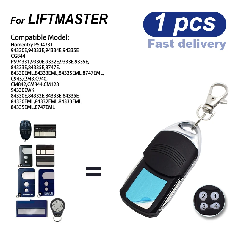 

Пульт дистанционного управления для гаража Liftmaster, 433,92 МГц, 84330E 94334CE 94333E 94334E 94335E 9747E 1A5639-7 1A5477 1A6487