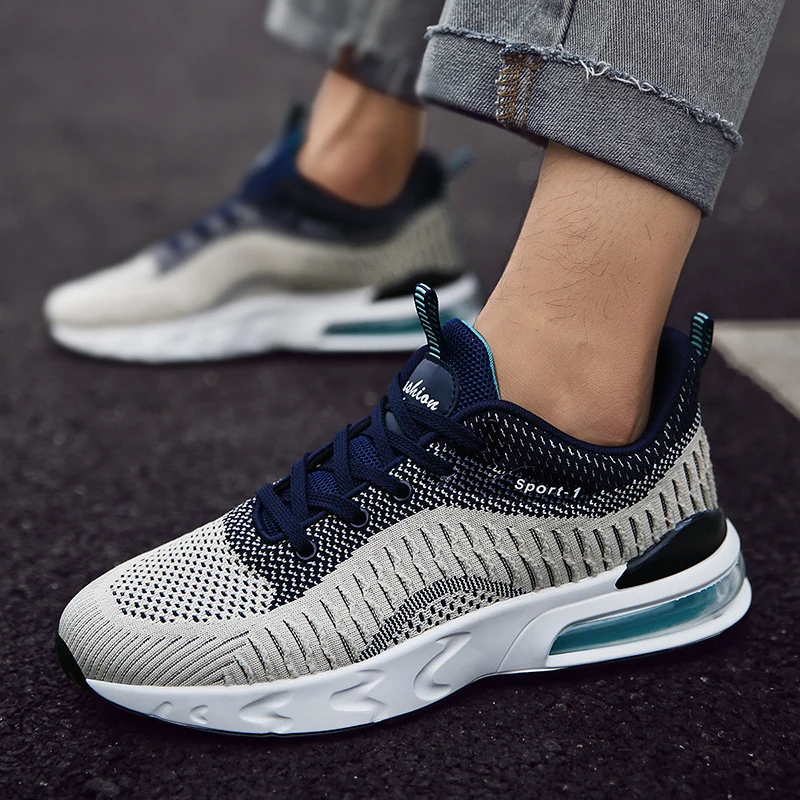 

Sneakers-for-men Shoes Men Sneakers Breathable Solid White Fashion Knitting Casual Sneaker Work Black Sport Man Mens Slip On