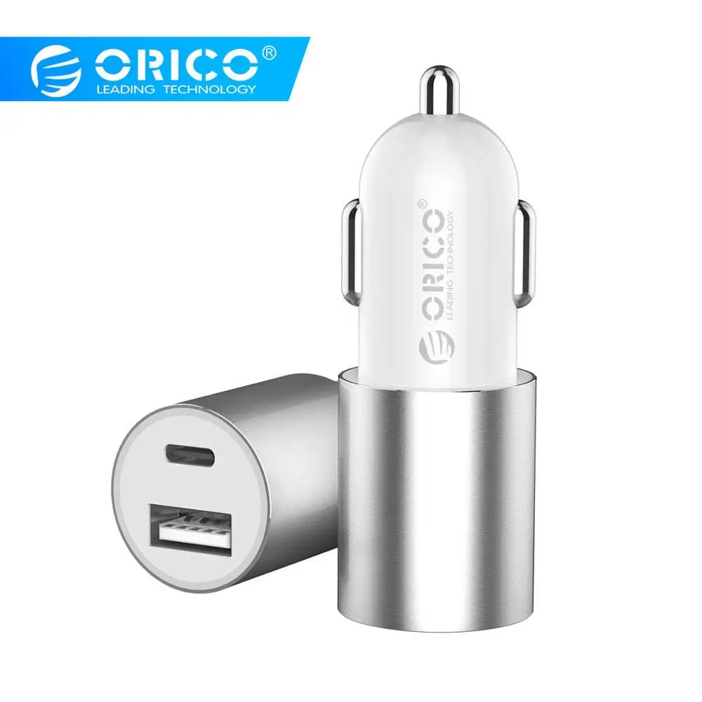 ORICO, двойной выход, автомобильное зарядное устройство, Тип C, порт+ USB, автомобильное зарядное устройство, прикуриватель, зарядное устройство, широкое напряжение, зарядное устройство для мобильного телефона