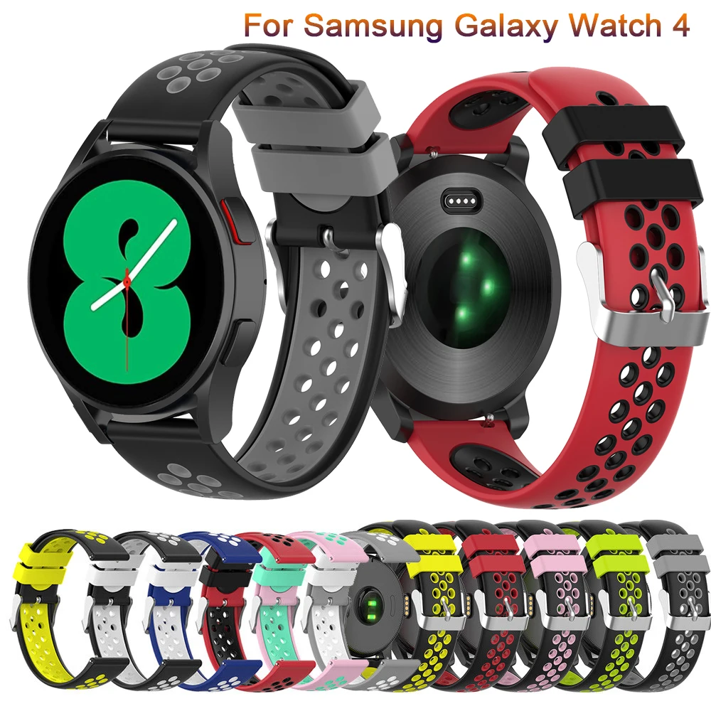 New Silicone Strap Compatible with Samsung Galaxy Watch 4 classic 46mm 42mm/Watch4 44mm 40mm Band Replacement Watchband Bracelet