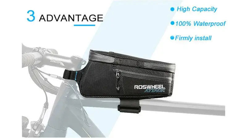 Сумка велосипедная ROSWHEEL водонепроницаемая на раму передней для горных