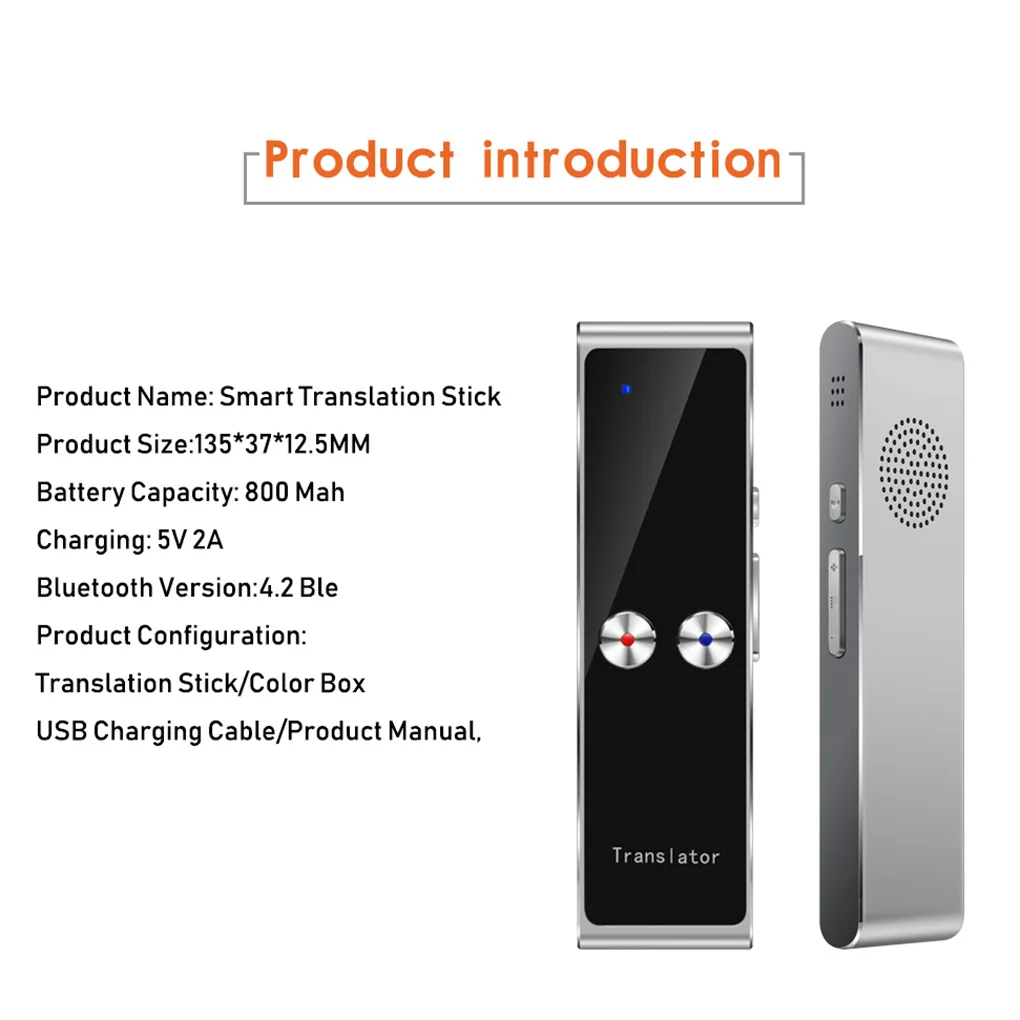 Portable T8 Smart Voice Speech Translator Two-Way Real Time 68 Multi-Language Translation For Learning Travelling Business Meet images - 6