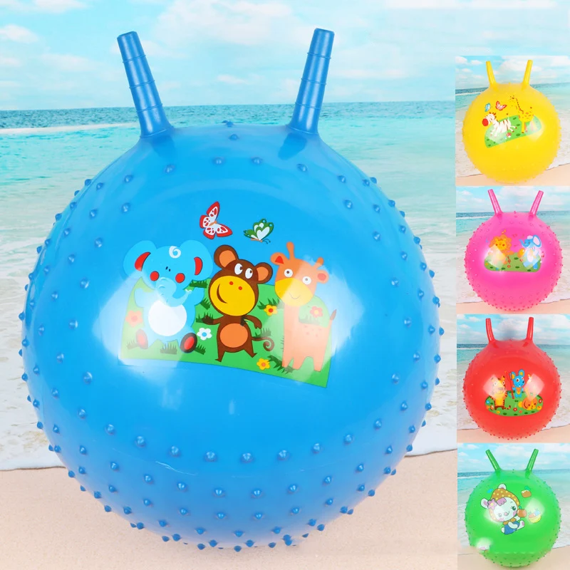 Sent at random 1pcs Детские надувные игрушки в форме животных мяч утолщение диаметр 45 см Рог Массажный мяч уличная пляжная игрушка мяч детский подарок - Цвет: Sent at random 1pcs