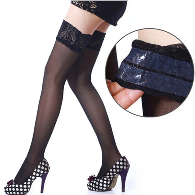 

High Stocking Women Summer Silica Over knee Socks Sexy girl Female Hosiery Nylon Lace Style Stay Up Stockings Plus Size Tight