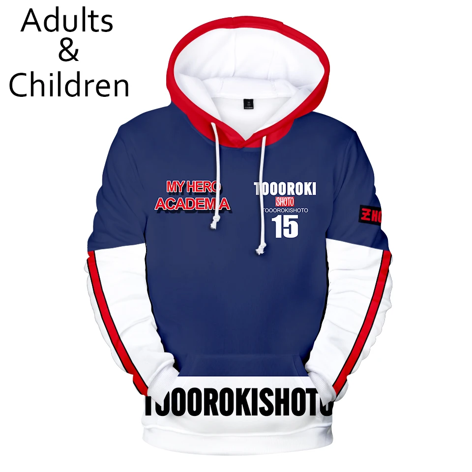 

Popular 3D My Hero Academia Men and Women Comfort 3D Hoodie Fashion Children's Black Hoodie Autumn Winter Manga Sweatshirt