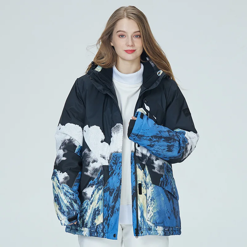 

2022 New Ski Suit Women's Men's Korean Style Anorak Winter Outdoors Warm Thickened Snowboard Clothing Ski Suit