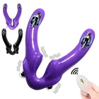 Страпон-фаллоимитатор, вибратор для пар, 20 скоростей, беспроводной, с пультом дистанционного управления, двойная головка, вибратор, секс-игрушки для взрослых