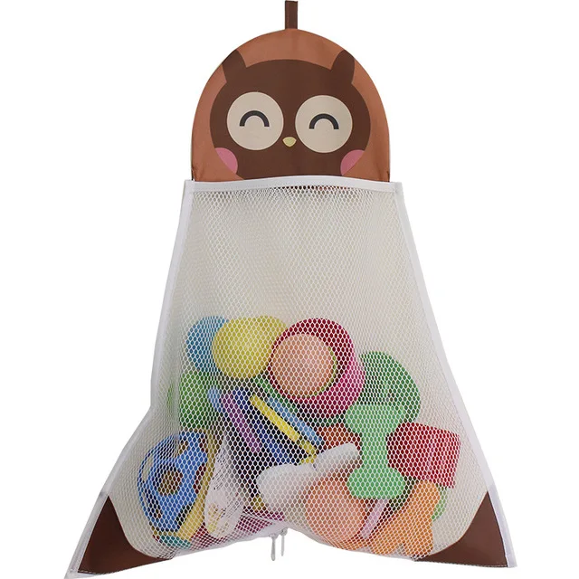 owl Детские Игрушки для ванны, мультяшная подвесная Сетчатая Сумка с изображением утки, лягушки, детские игрушки для хранения, Крепкие присоски, органайзер для ванной комнаты - Цвет: owl
