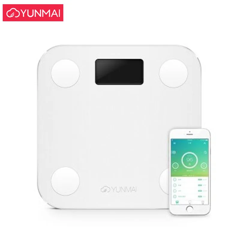 Белые умные YUNMAI, мини-весы, бытовые, премиум-поддержка, Bluetooth, приложение, процент жира, цифровые весы для взвешивания жира