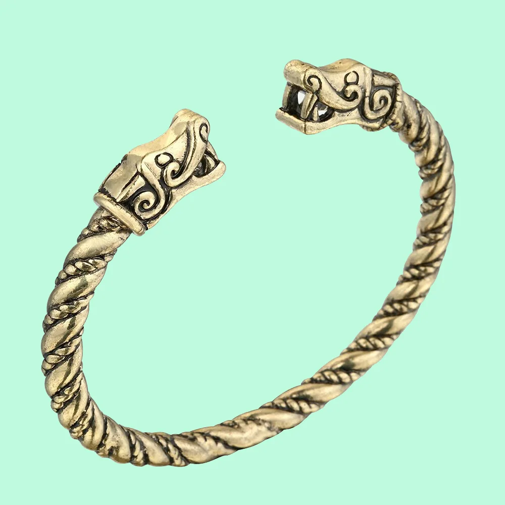 

Teen Wolf Head Bracelet Indian Jewelry Fashion Accessories Viking Bracelet Men Wristband Cuff Bracelets For Women Bangles