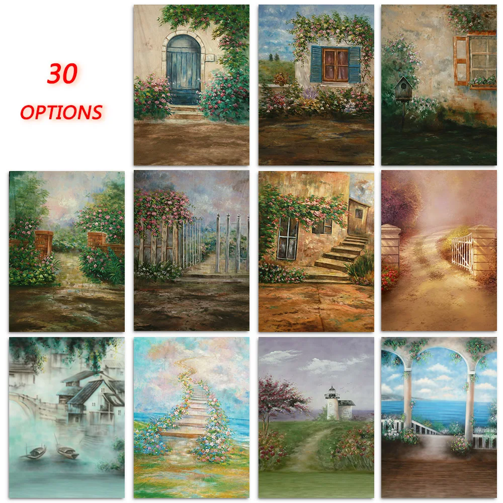 

Spring Romantic Rural Photography Backgrounds Newborn Baby Portrait Dreamy Painting Flowers Vintage Photo Backdrop Studio Props