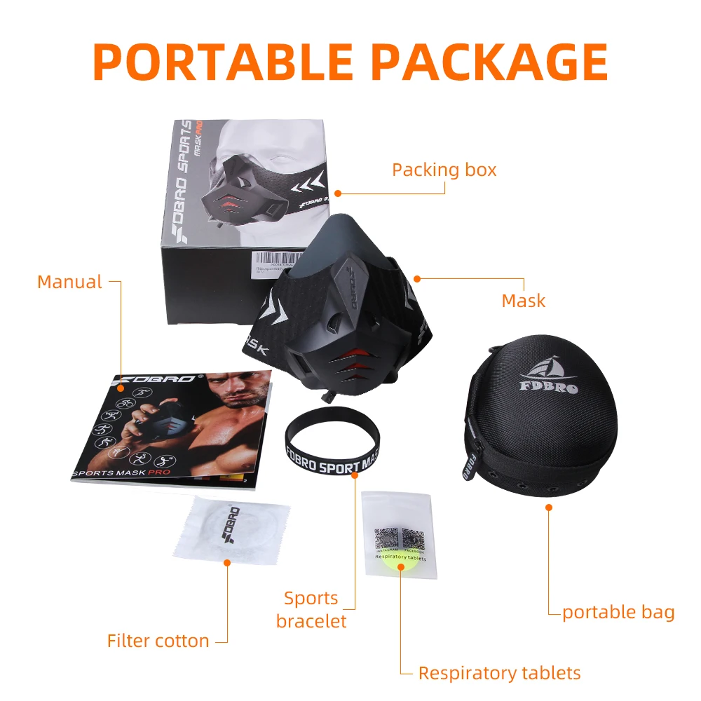 Спортивная маска FDBRO для защиты высоты от дыхания и пыли с воздушным фильтром