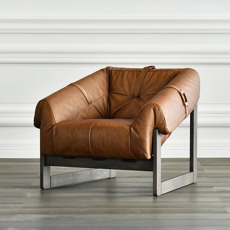

GY Italian Top Layer Leather American Retro Bruce Leather Single Sofa