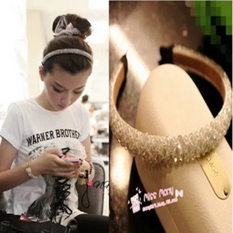 2019 Роскошные ободки для волос с камнями расположенными в четыре ряда украшением