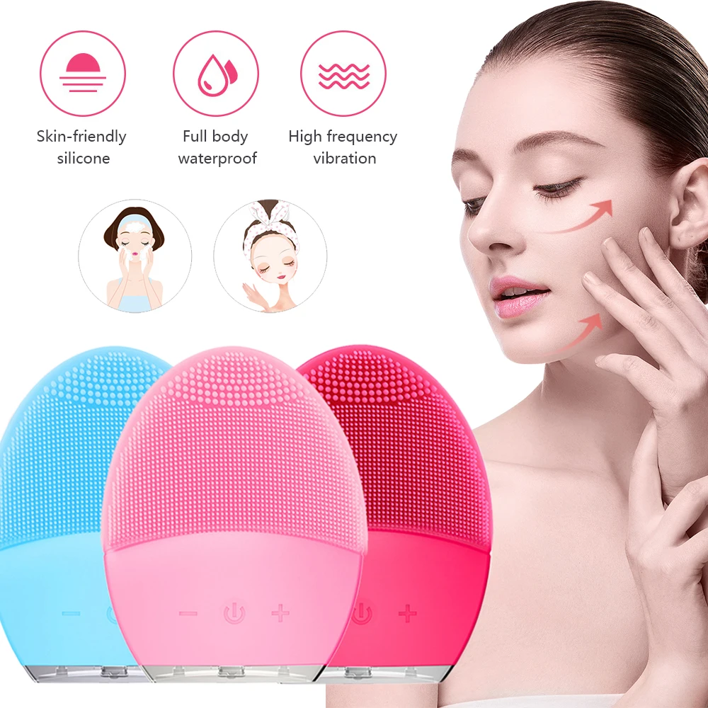Электрическая массажная водостойкая Очищающая щетка для лица Sonic Vibracion