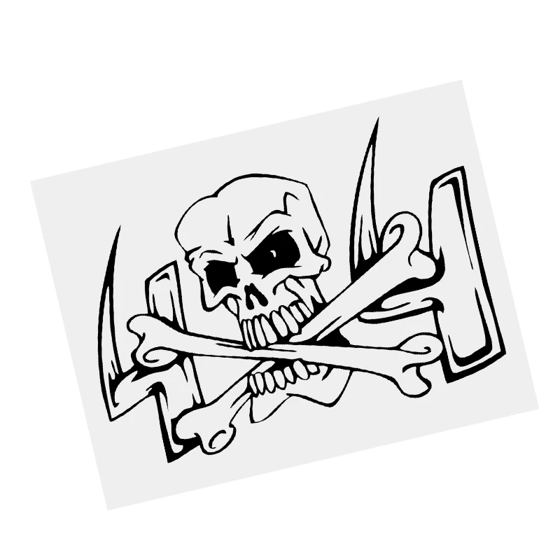 наклейки на авто 4x4 Череп наклейка черная виниловая водостойкая мотоциклетная