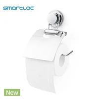 smartloc wall mounted vacuum suction stainless steel toilet paper holder bathroom shelf tissue storage organizer accessories